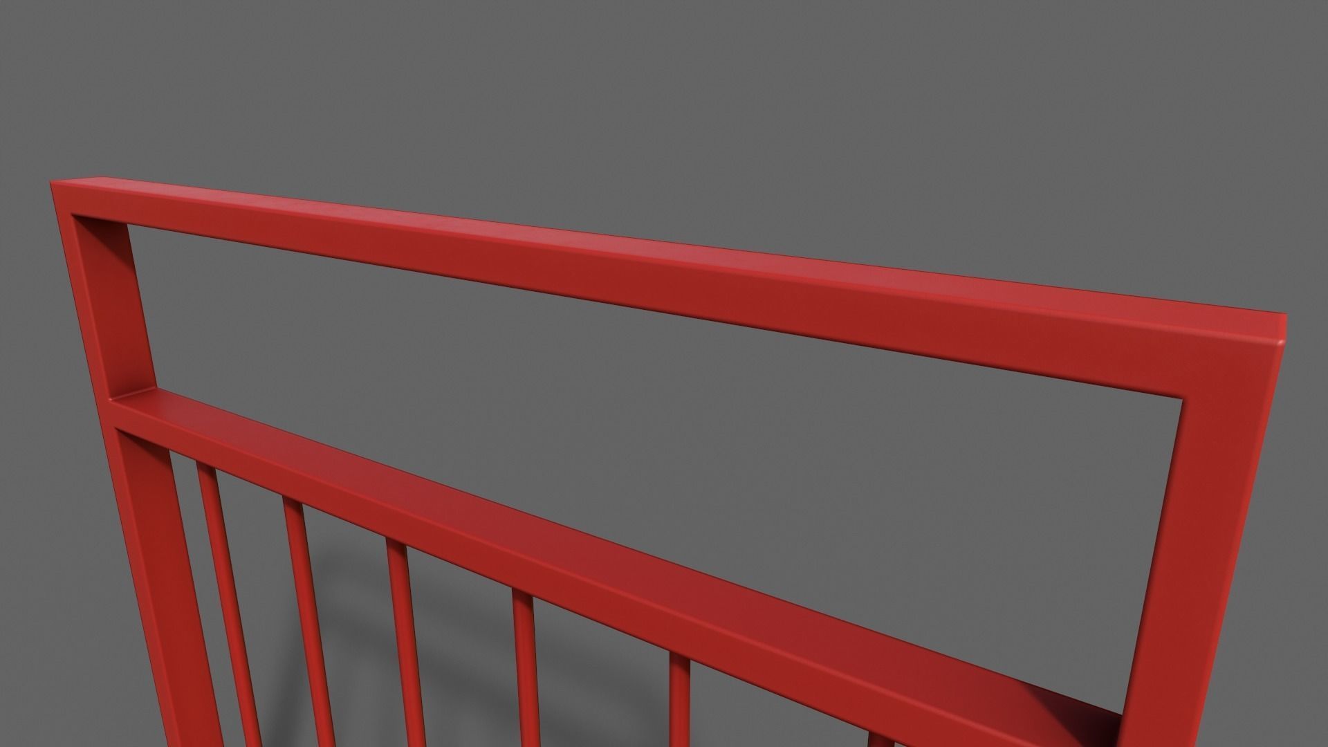 PBR Pedestrian Guard Rail Red V4 Low-poly 3D model_5