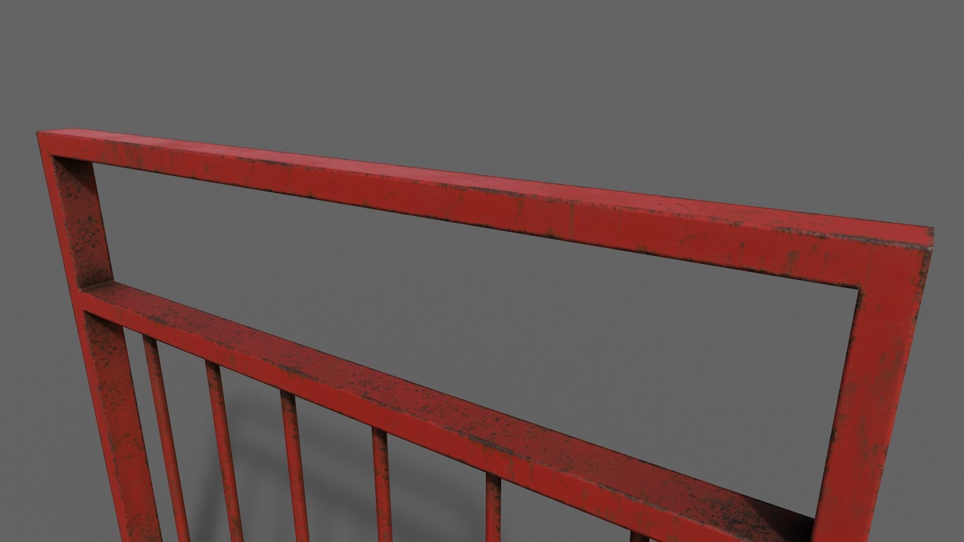 PBR Pedestrian Guard Rail Red V4 Low-poly 3D model_12