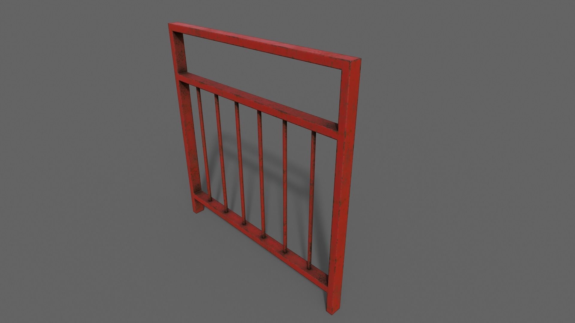 PBR Pedestrian Guard Rail Red V4 Low-poly 3D model_11