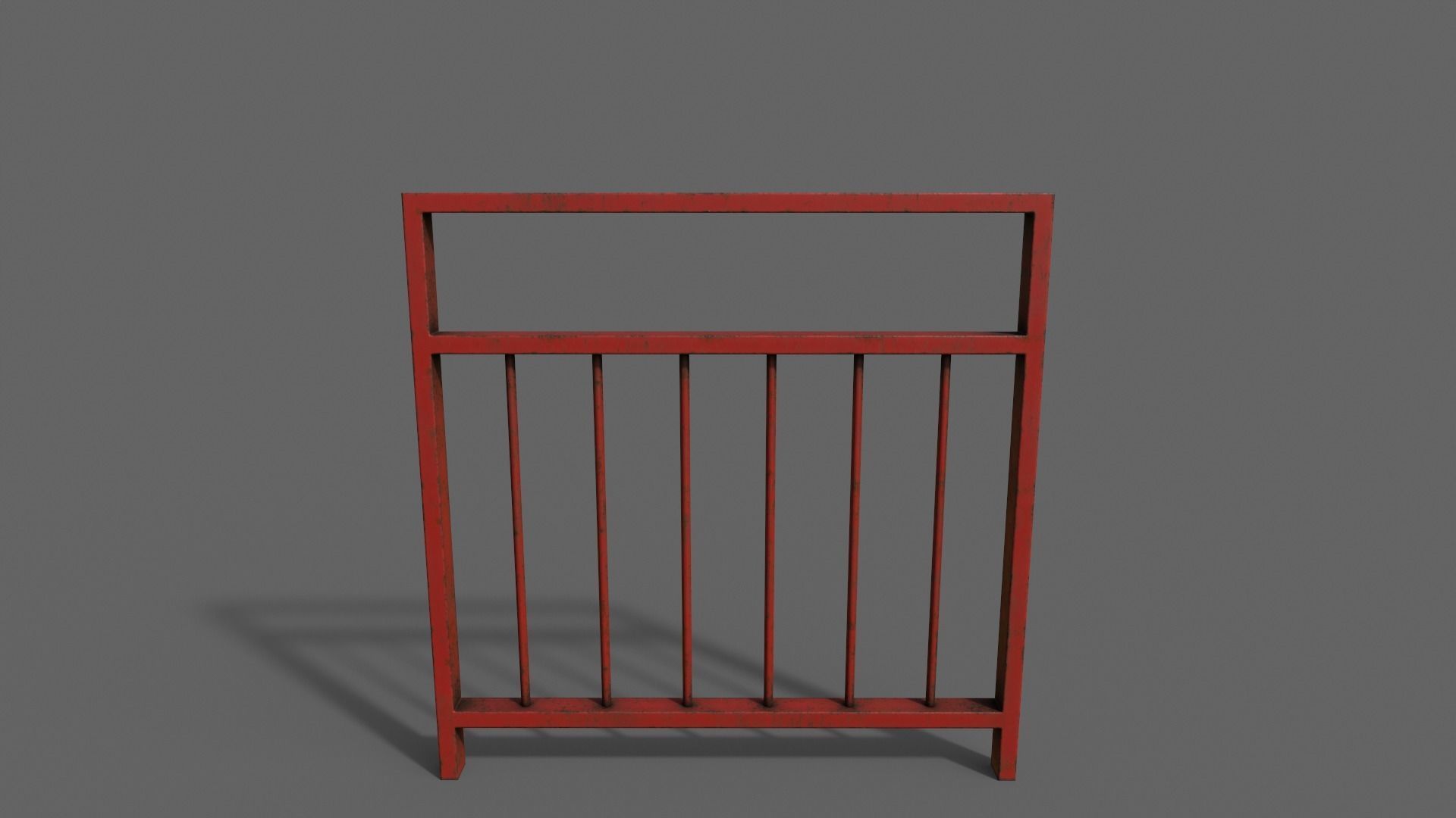 PBR Pedestrian Guard Rail Red V4 Low-poly 3D model_9