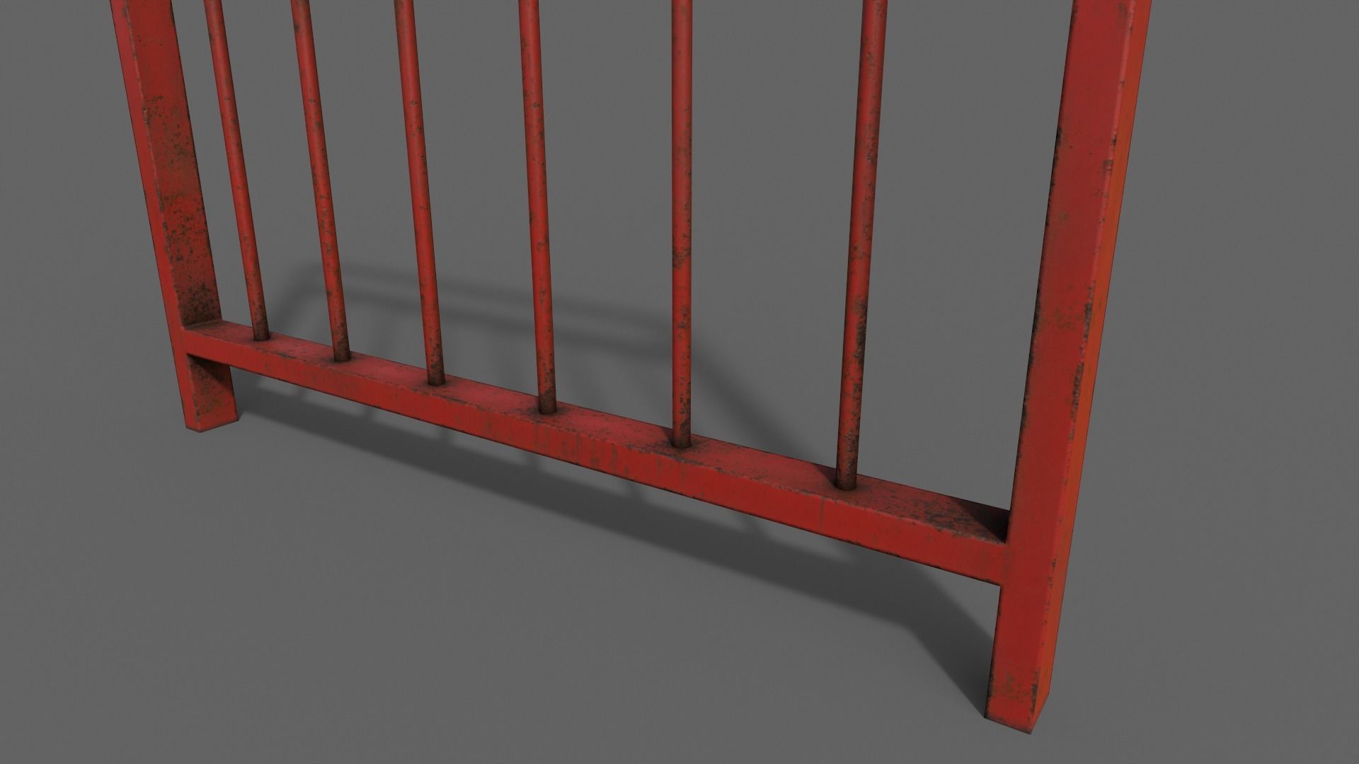 PBR Pedestrian Guard Rail Red V4 Low-poly 3D model_13