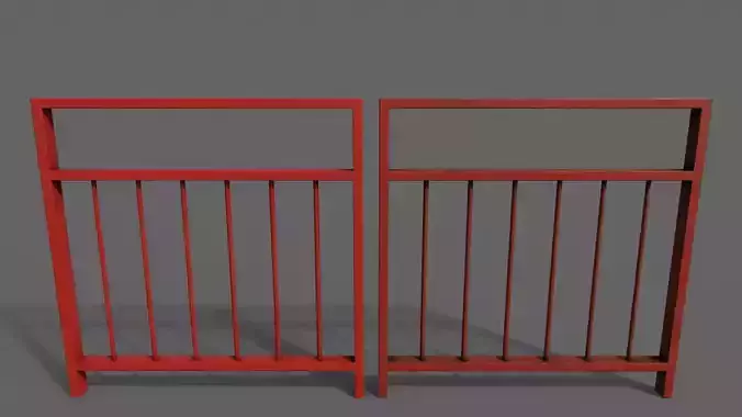 PBR Pedestrian Guard Rail Red V4