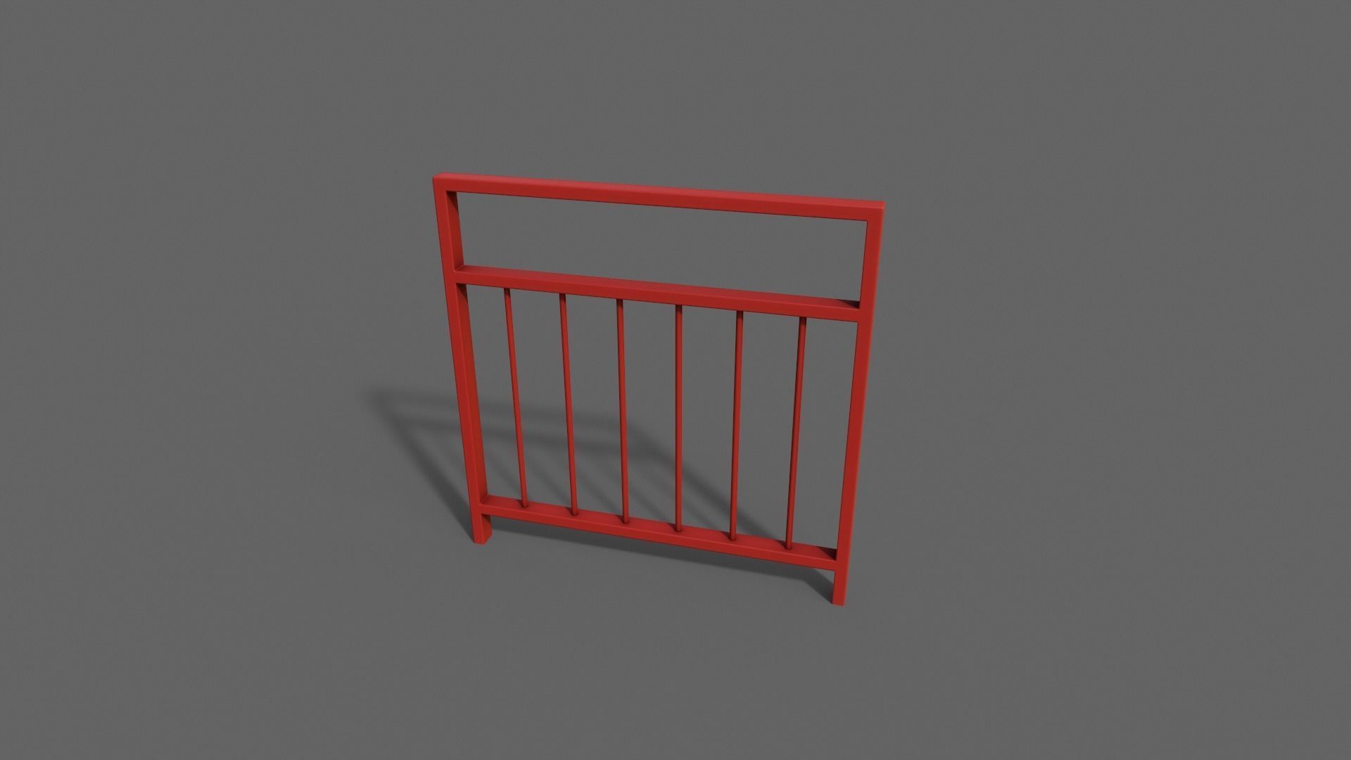 PBR Pedestrian Guard Rail Red V4 Low-poly 3D model_8