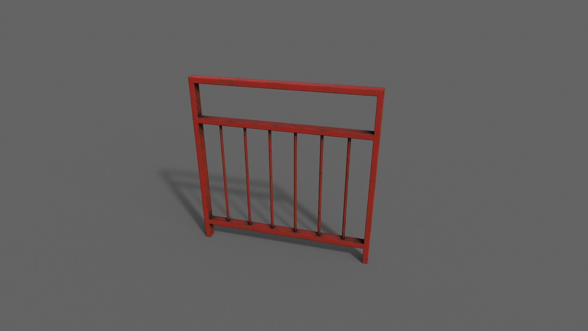 PBR Pedestrian Guard Rail Red V4 Low-poly 3D model_15