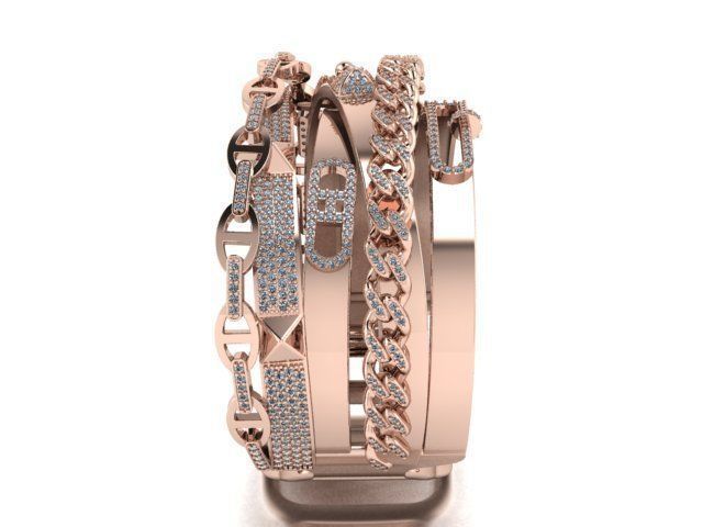 gold bracelet 3D print model_20