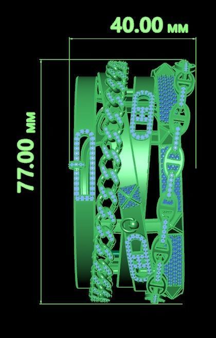 gold bracelet 3D print model_4