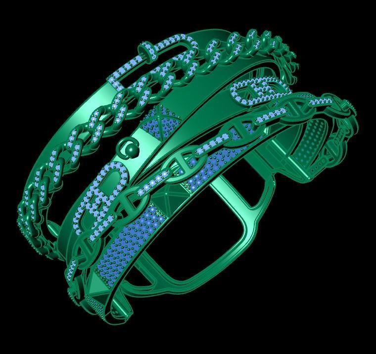 gold bracelet 3D print model_1