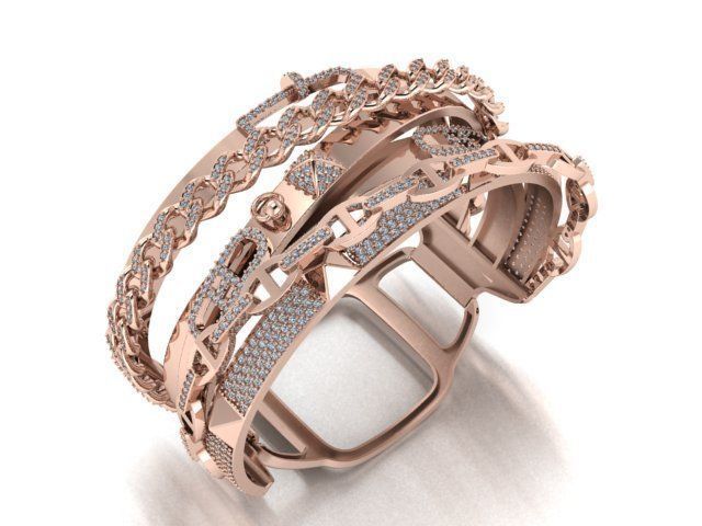 gold bracelet 3D print model_8