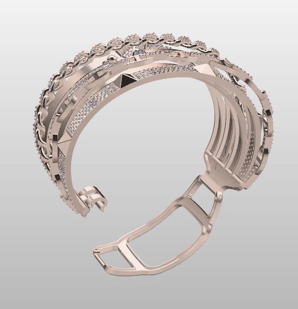 gold bracelet 3D print model_3