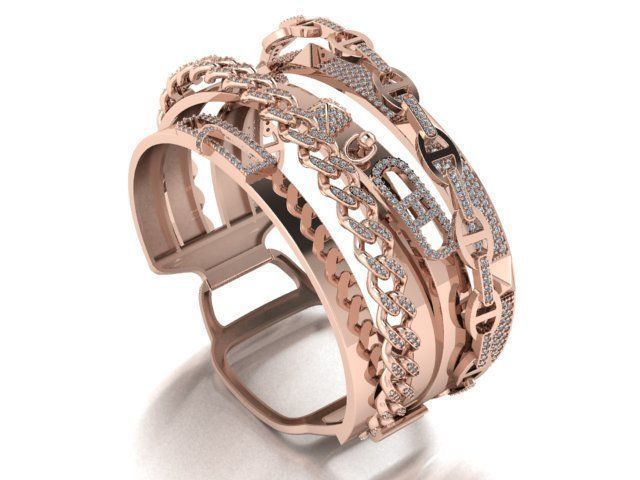 gold bracelet 3D print model_21