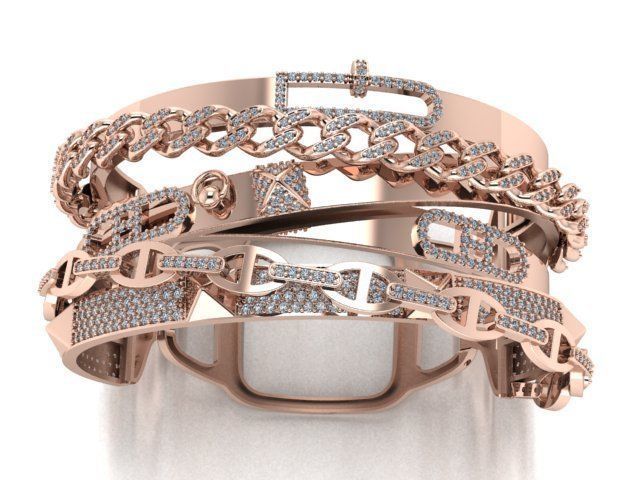 gold bracelet 3D print model_2