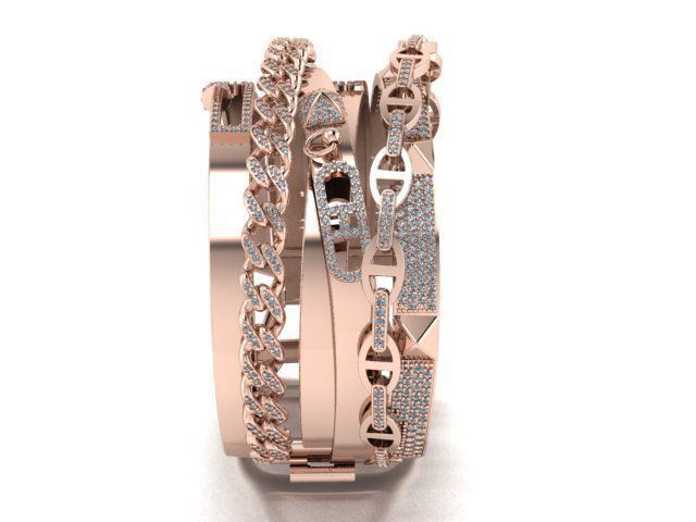 gold bracelet 3D print model_6