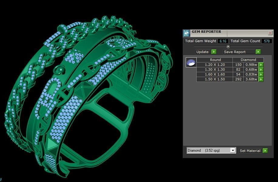 gold bracelet 3D print model_14