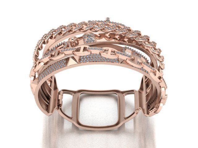 gold bracelet 3D print model_11