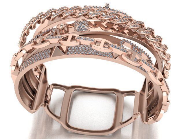 gold bracelet 3D print model_7