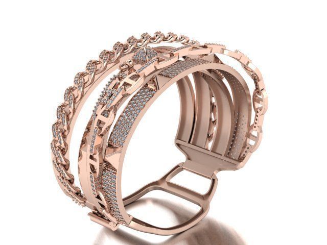 gold bracelet 3D print model_16