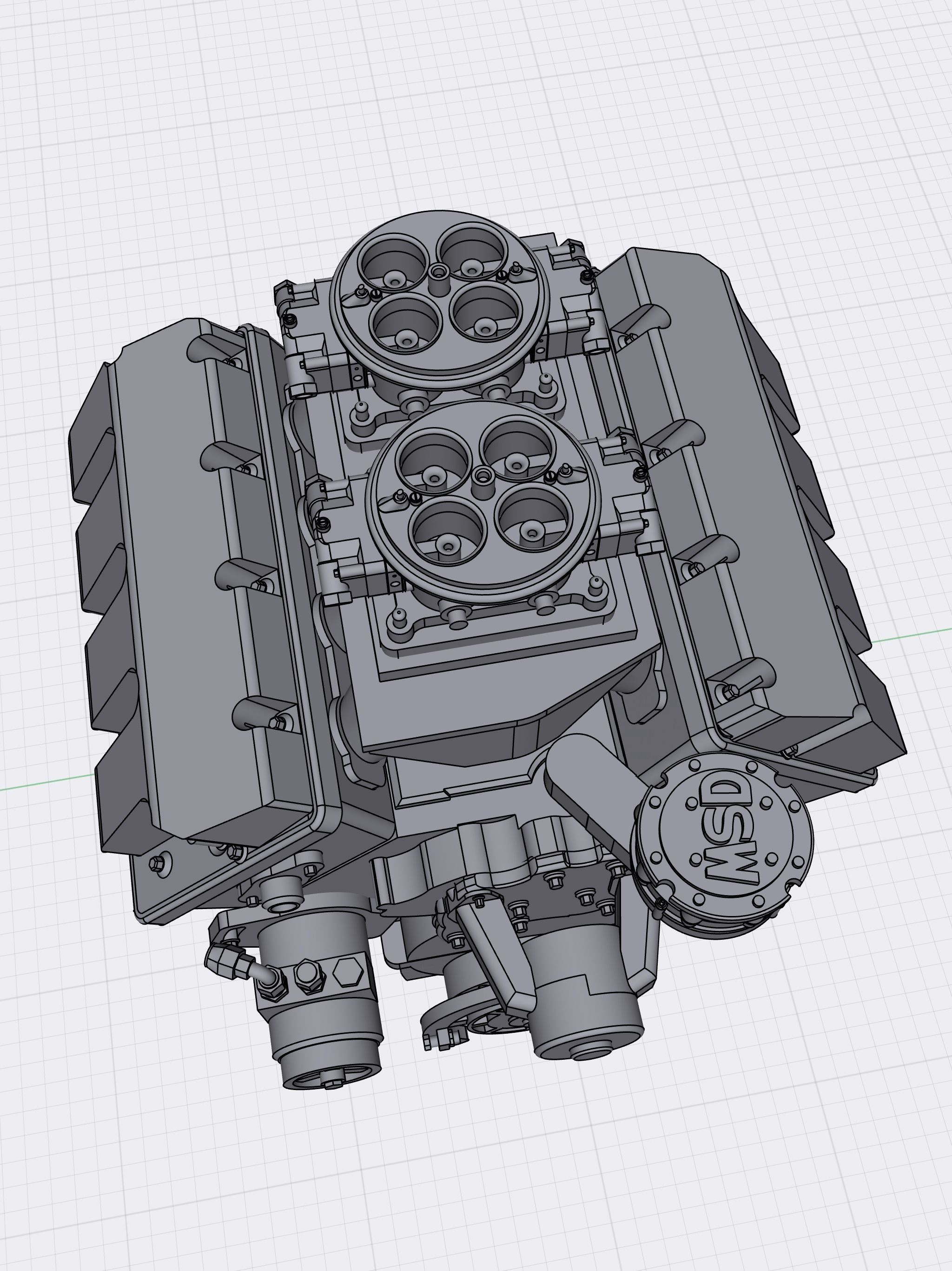 Pro Stock Boss9 Kaase Ford BB Tunnel Ram 3D print model_3