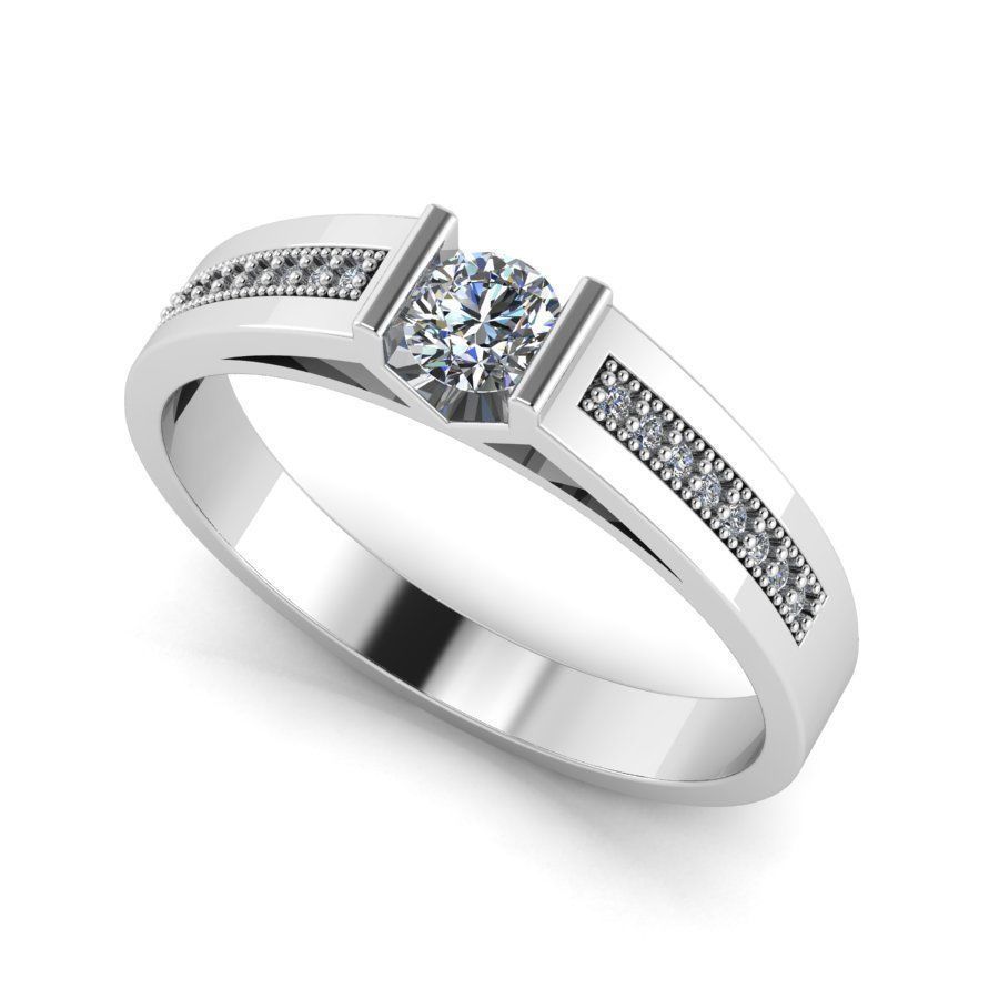 Diamond ring 3D print model_3