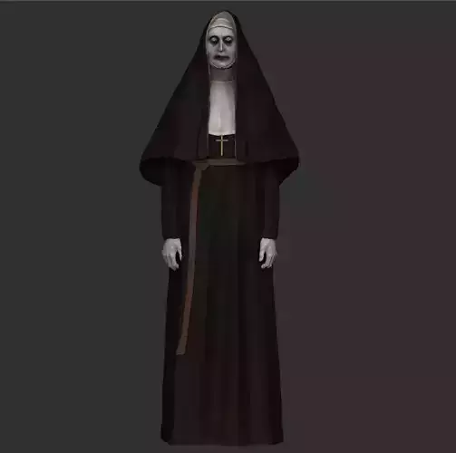 VALAK statue of nun wearing cloak 3D print model