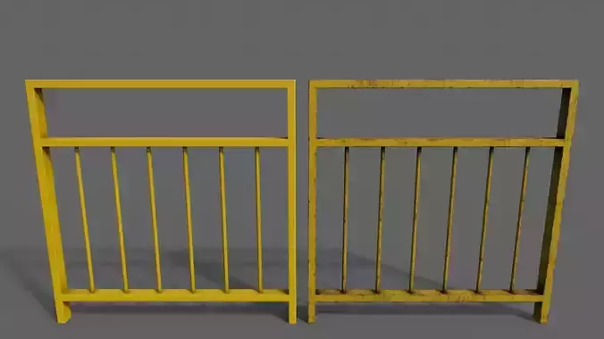 PBR Pedestrian Guard Rail Yellow V4