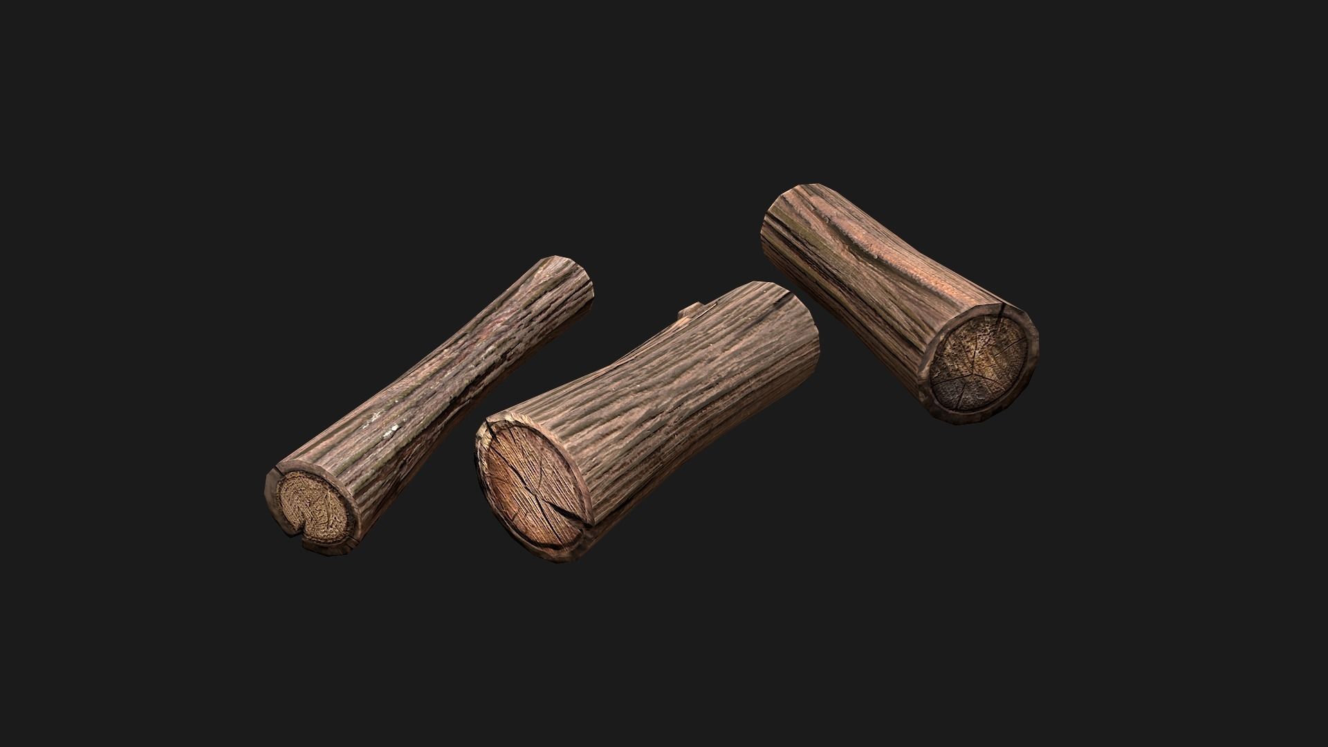  Pile of firewood Low-poly 3D model_17