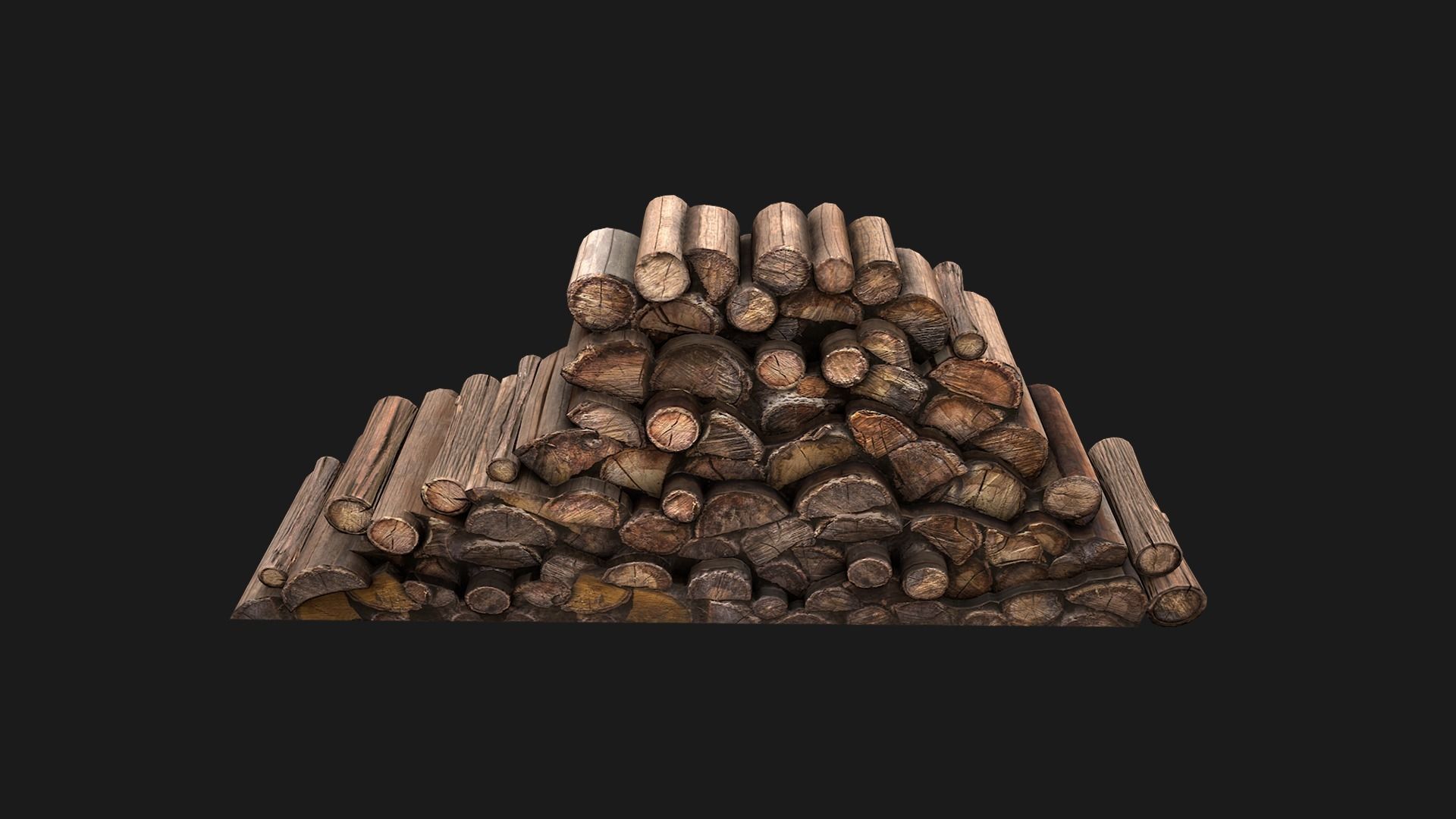  Pile of firewood Low-poly 3D model_12
