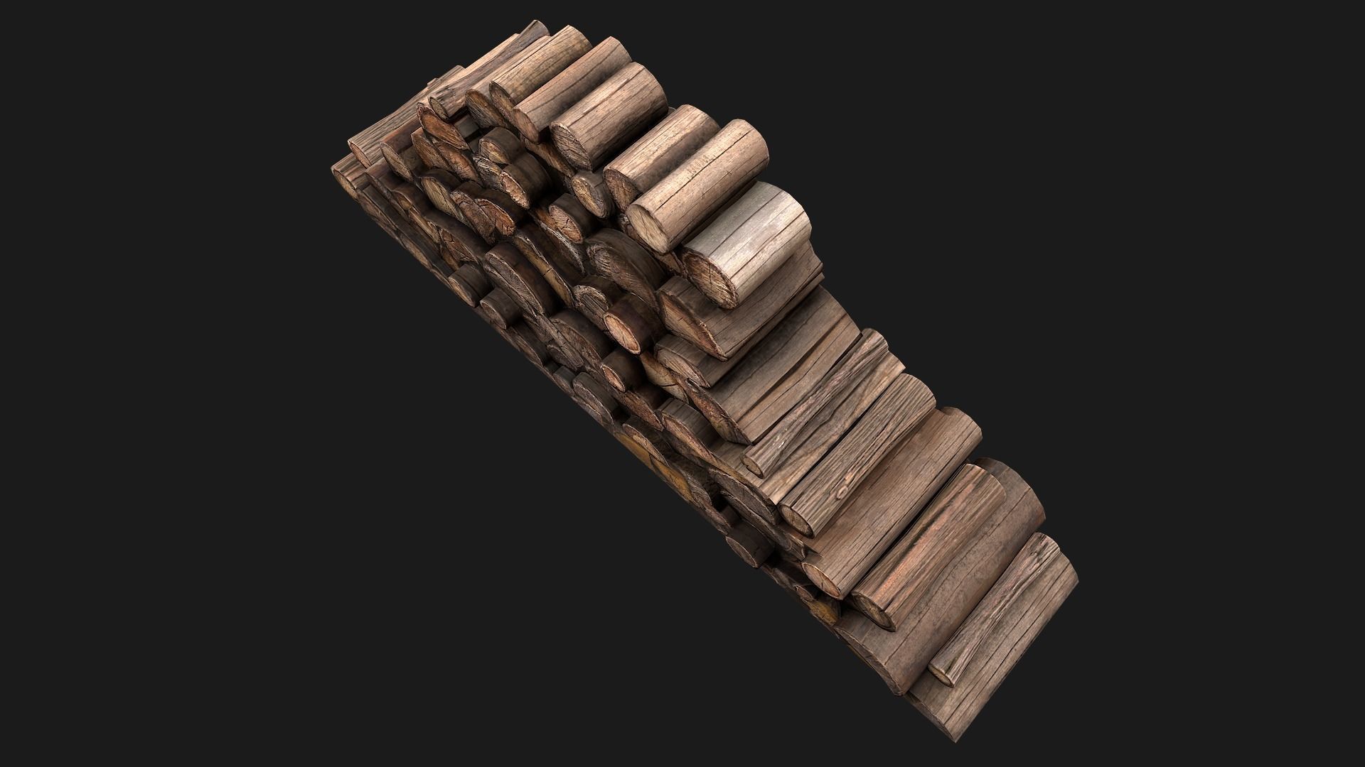  Pile of firewood Low-poly 3D model_15