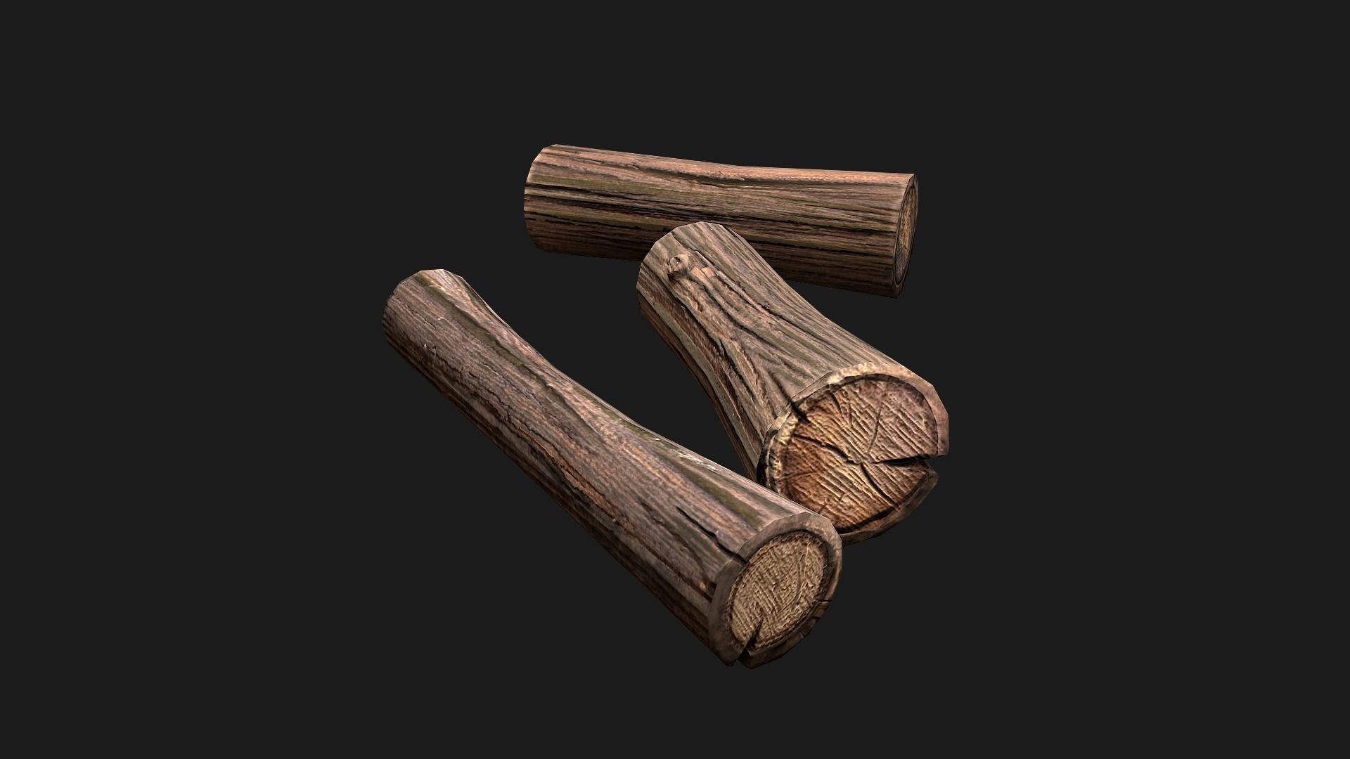  Pile of firewood Low-poly 3D model_18