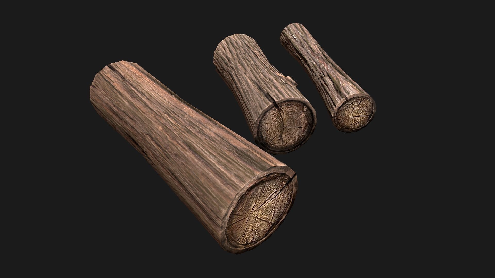  Pile of firewood Low-poly 3D model_20