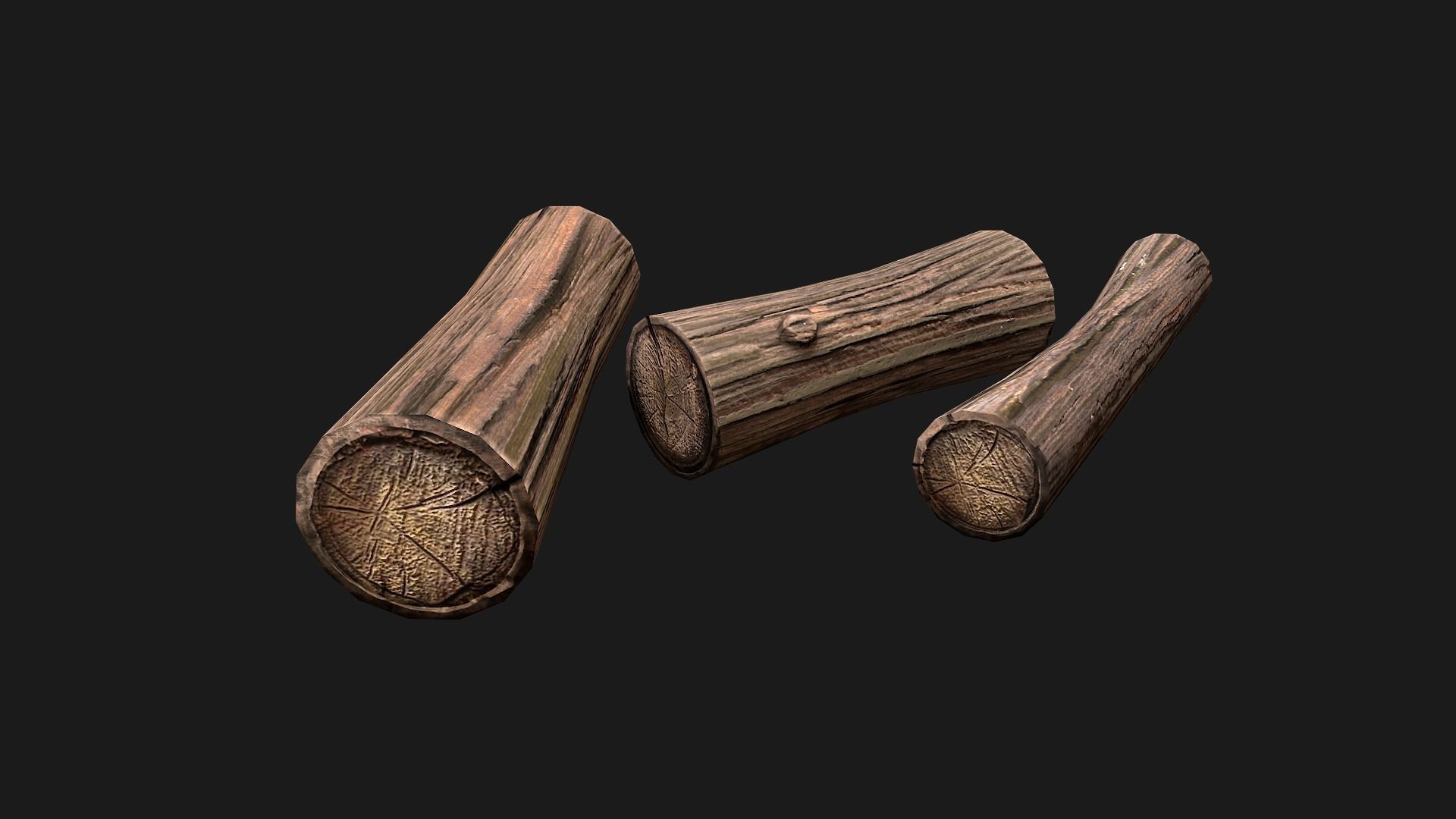  Pile of firewood Low-poly 3D model_19