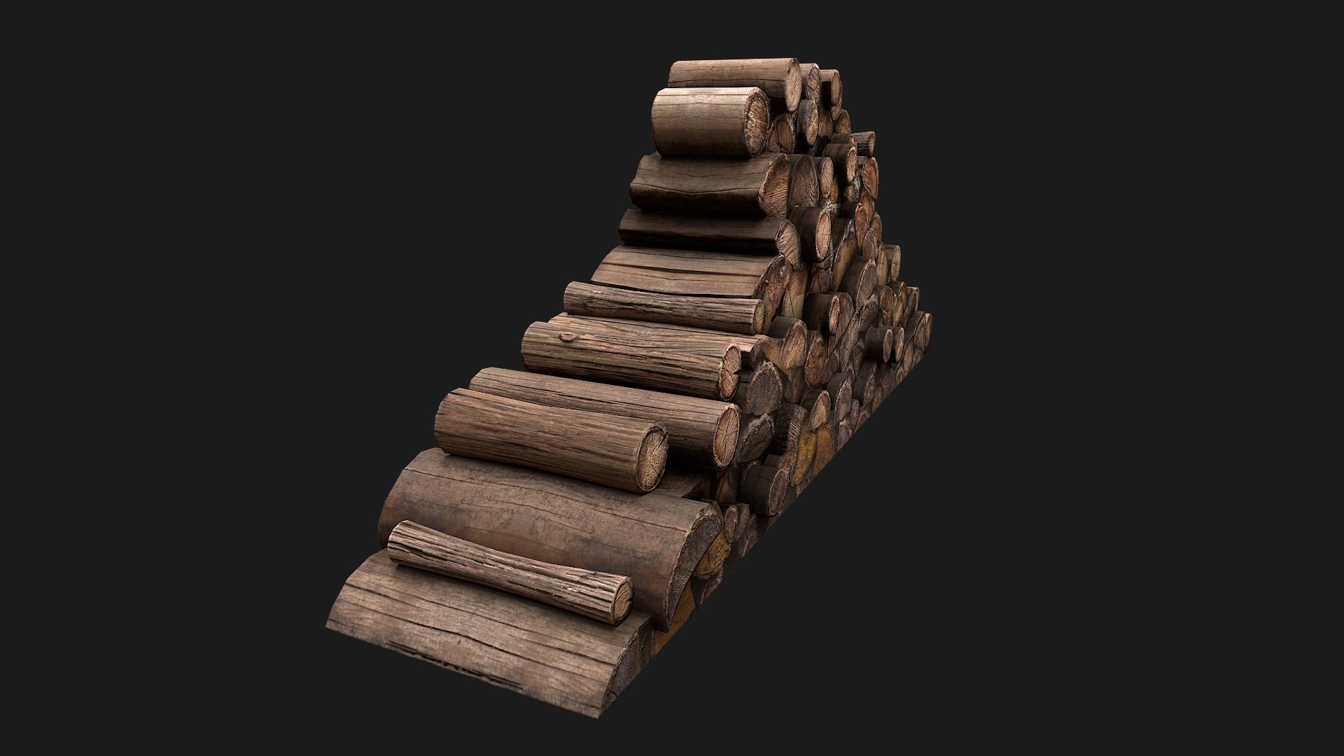  Pile of firewood Low-poly 3D model_14