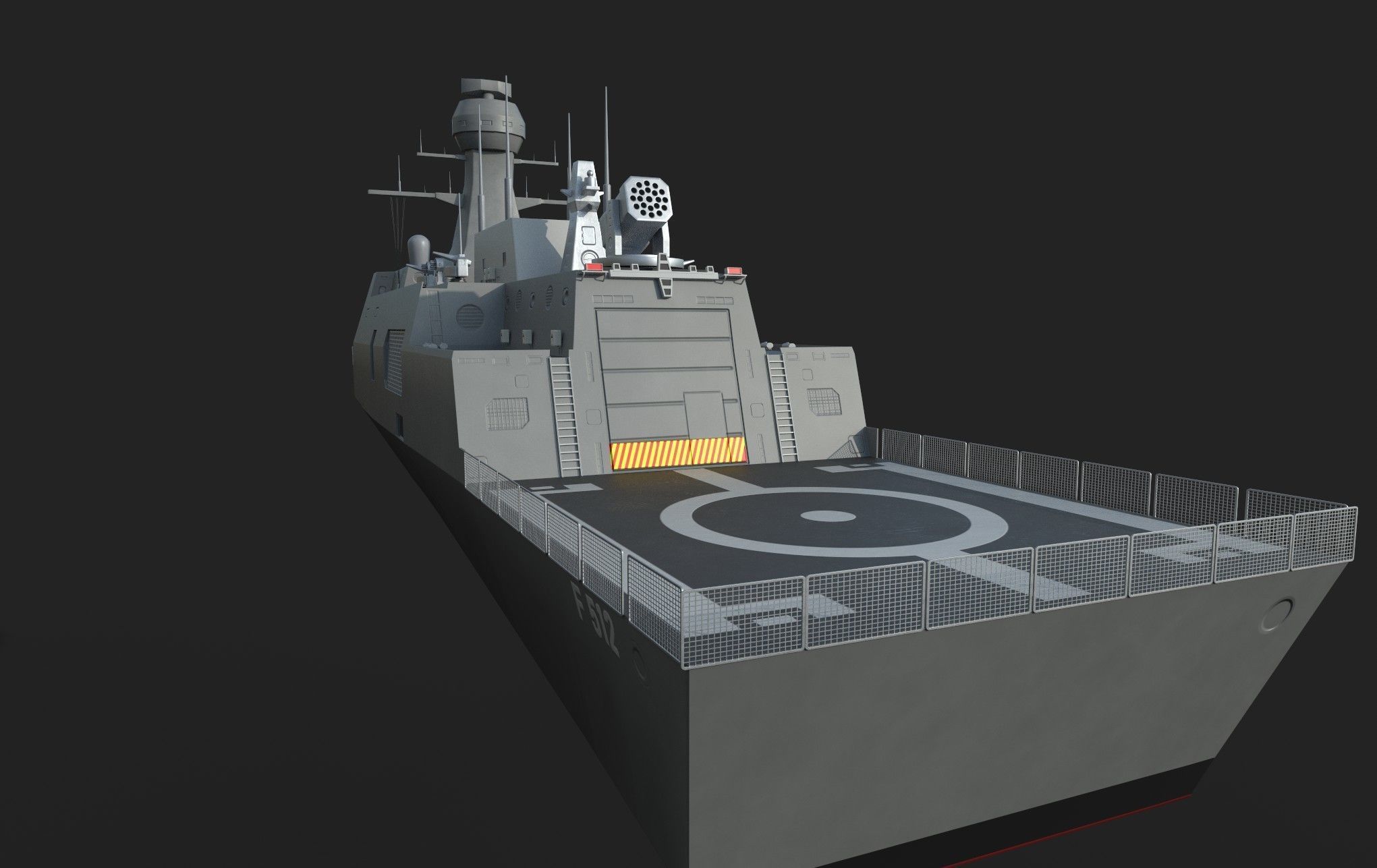 F-512 Milgem Buyukada Ada Class Corvette Low-poly 3D model_2