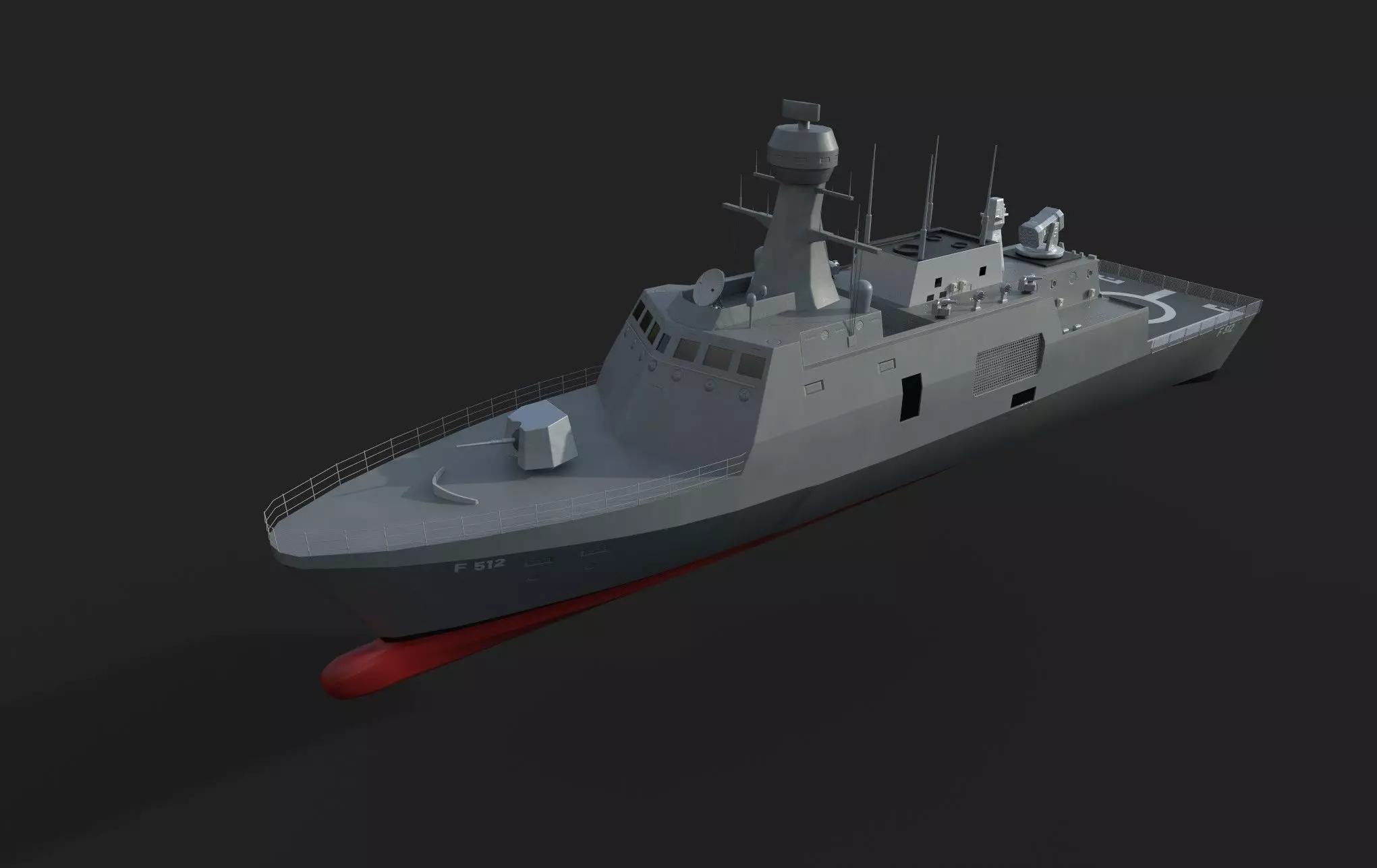 F-512 Milgem Buyukada Ada Class Corvette Low-poly 3D model_0