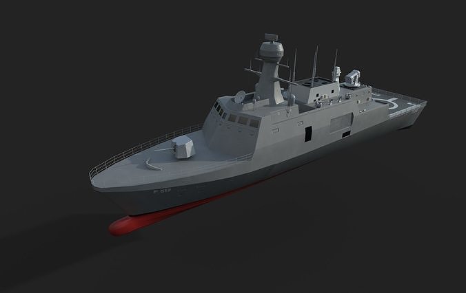 F-512 Milgem Buyukada Ada Class Corvette Low-poly 3D model