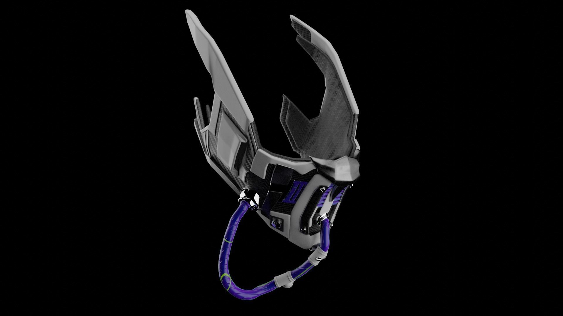 Sci-Fi Facemask Cyberpunk 3D model_1