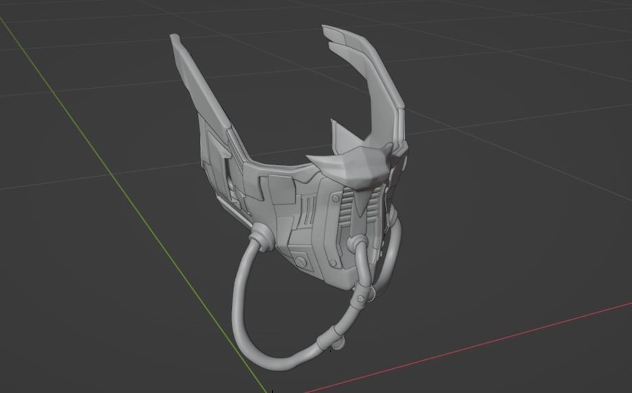 Sci-Fi Facemask Cyberpunk 3D model_2