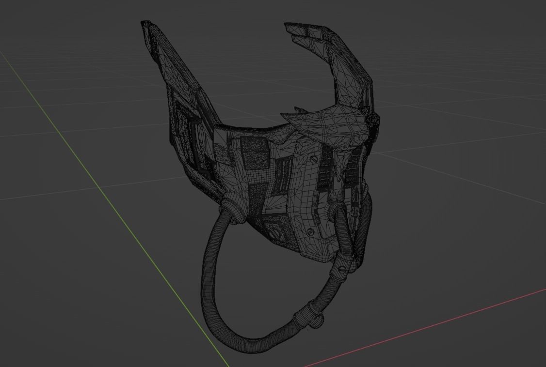 Sci-Fi Facemask Cyberpunk 3D model_3