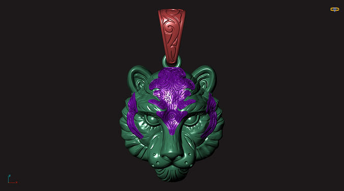 tiger  pendant 01 3D print model