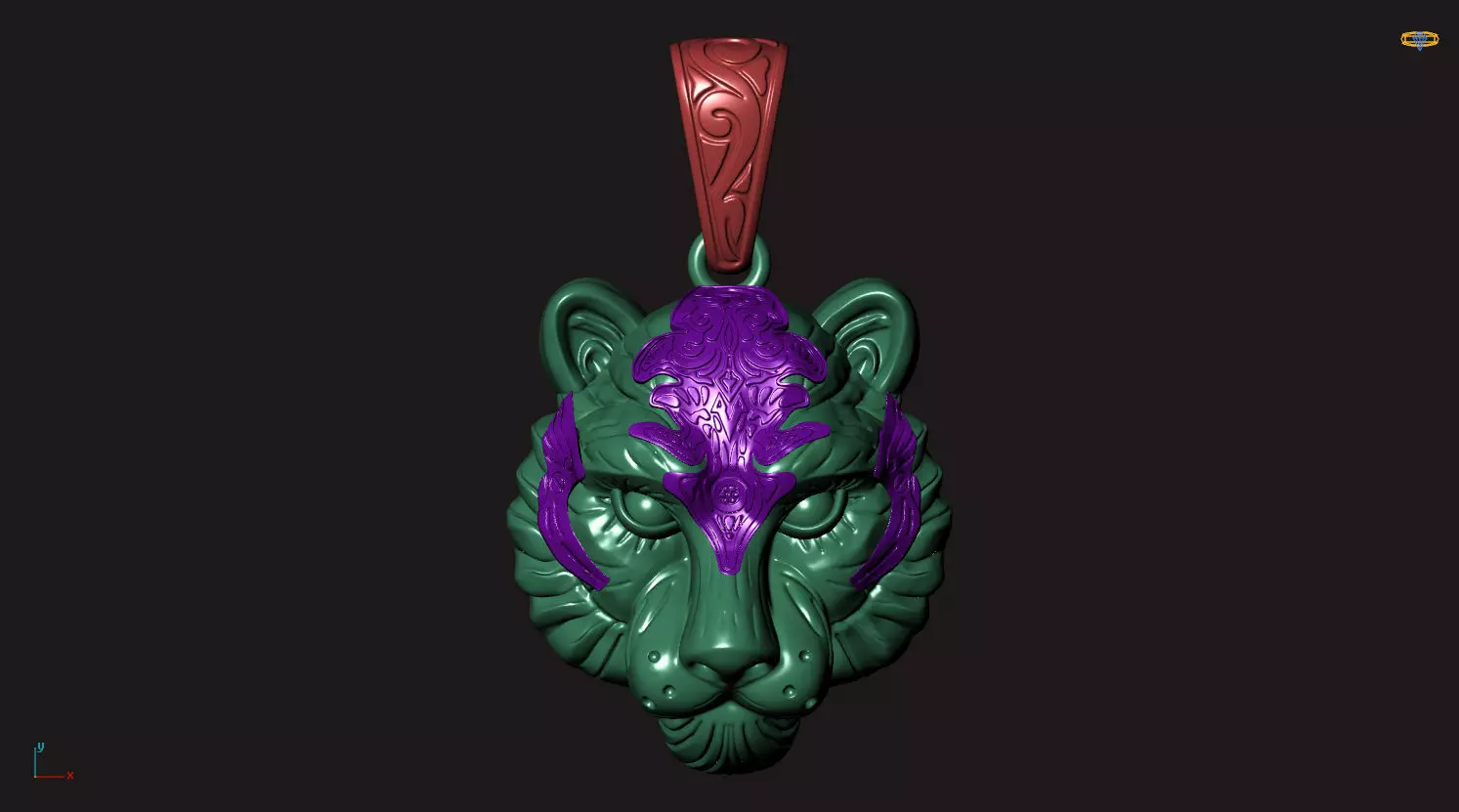 tiger  pendant 01 3D print model_0