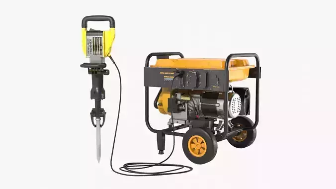 Demolition Hammer with Electrical Generator 3D model