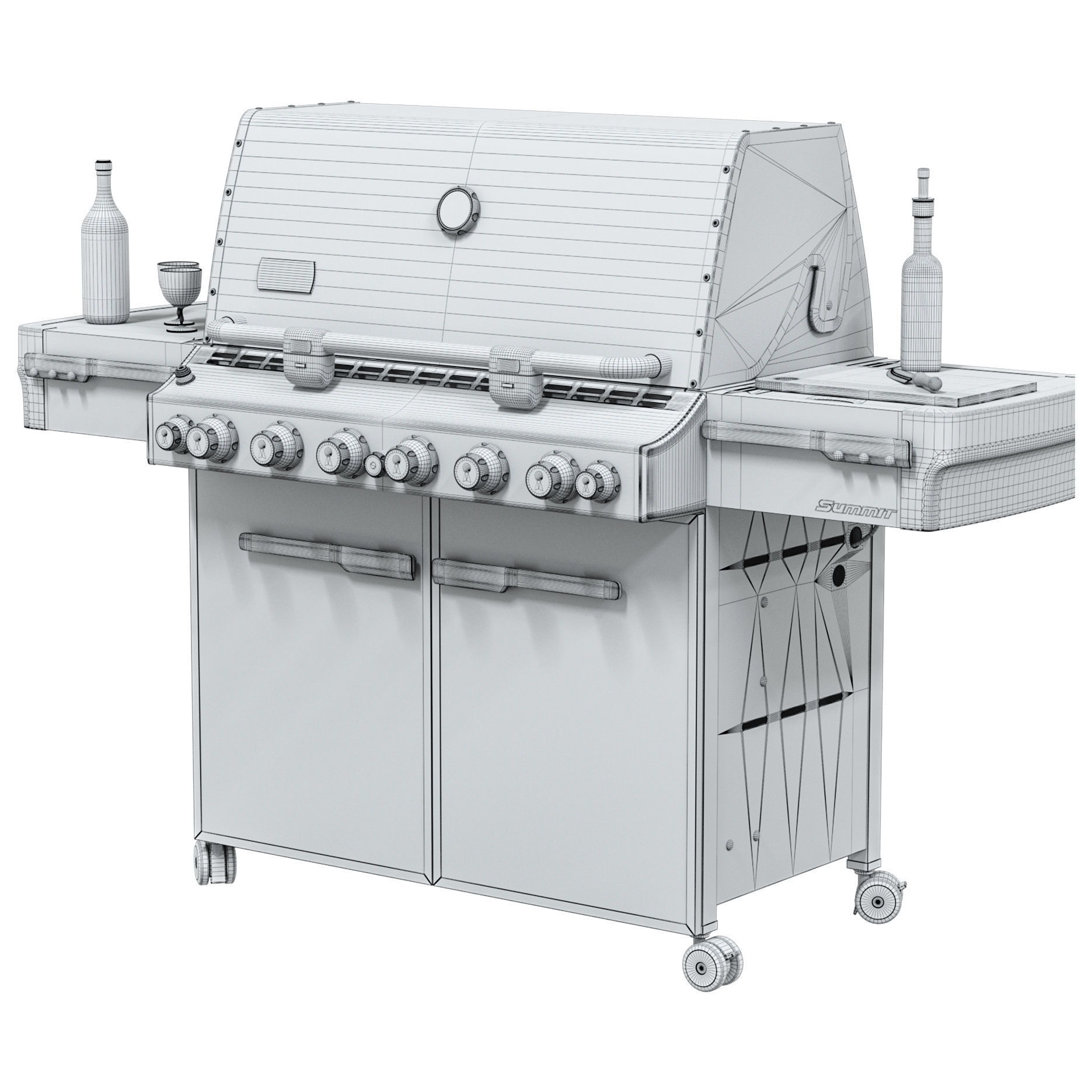 Weber Summit S670 GBS gas grill 3D model CGTrader