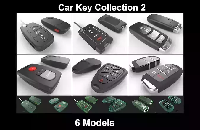 Car Key Collection 2 - 6 Models 