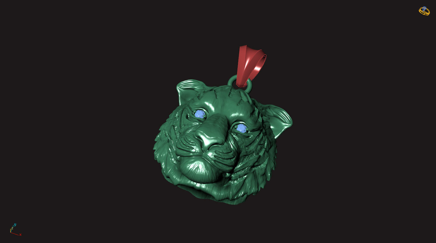 Tiger  Pendant 02 3D print model_2