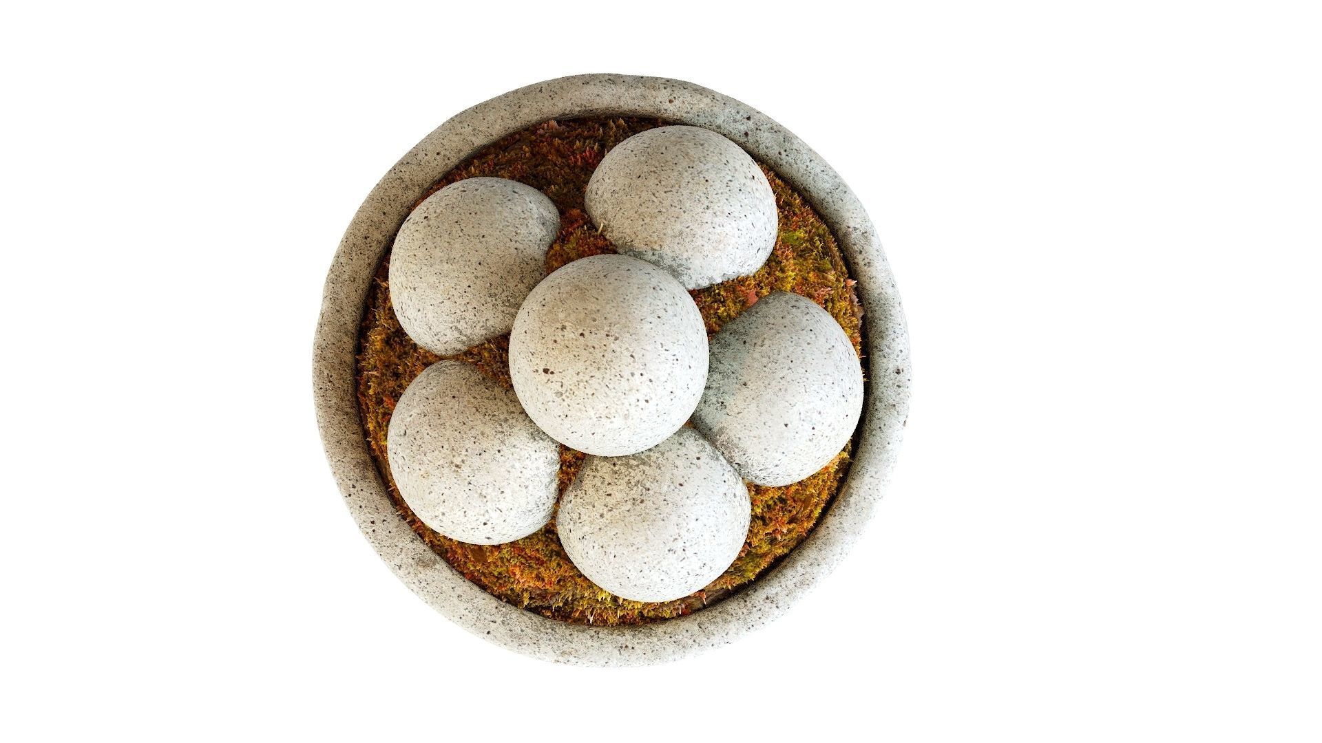 Hand Cast Hypertufa Centerpiece with Preserved Moss   3D model_5