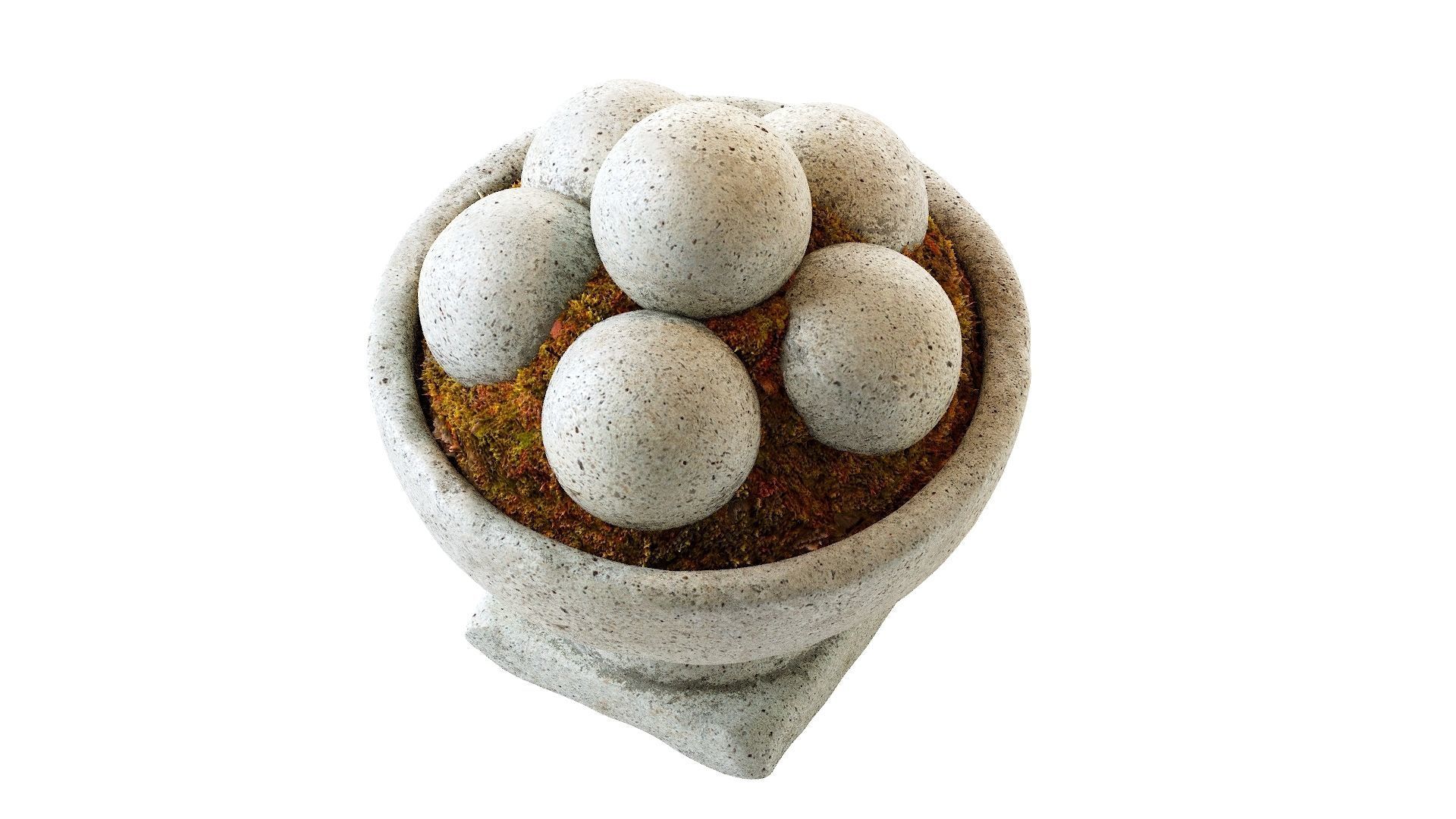 Hand Cast Hypertufa Centerpiece with Preserved Moss   3D model_4