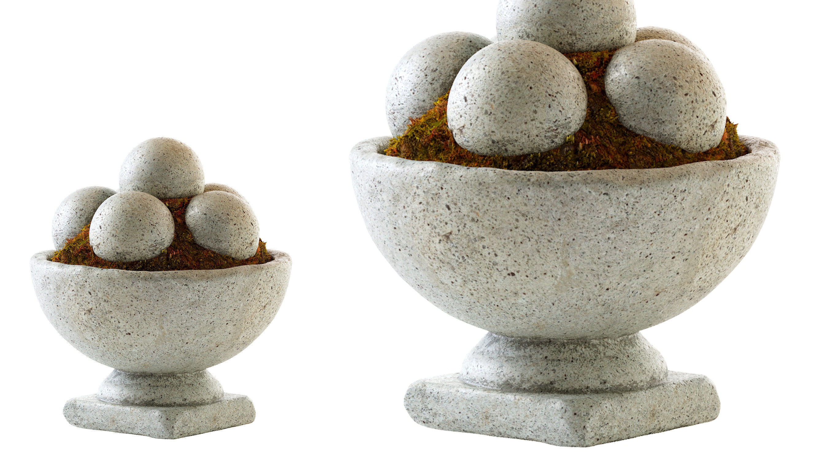 Hand Cast Hypertufa Centerpiece with Preserved Moss   3D model_2