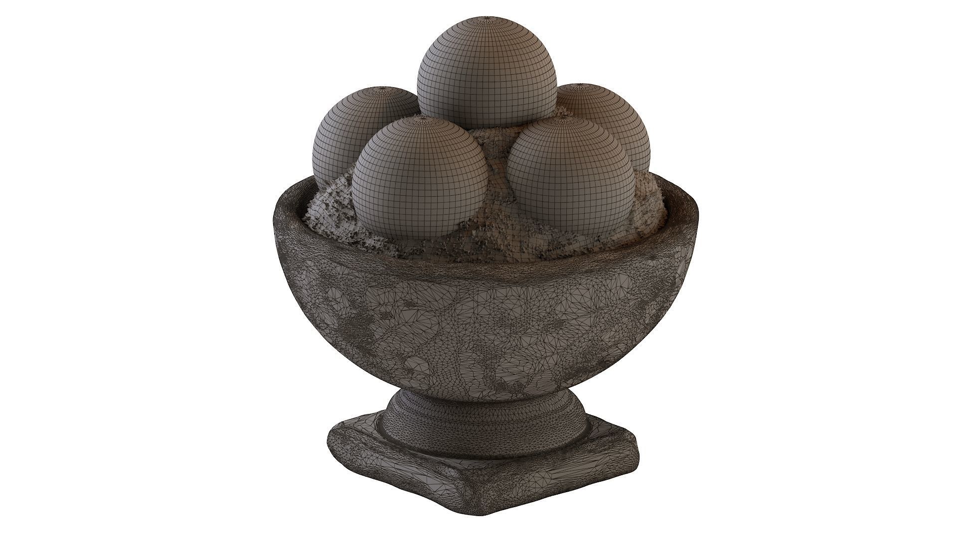 Hand Cast Hypertufa Centerpiece with Preserved Moss   3D model_15