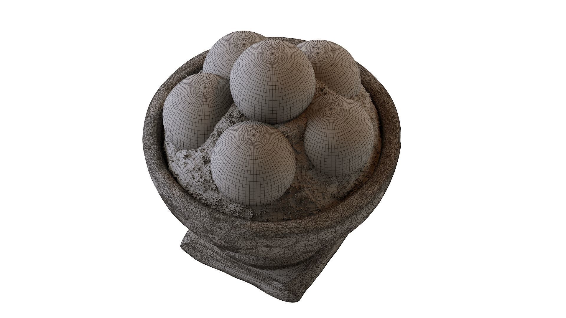 Hand Cast Hypertufa Centerpiece with Preserved Moss   3D model_17