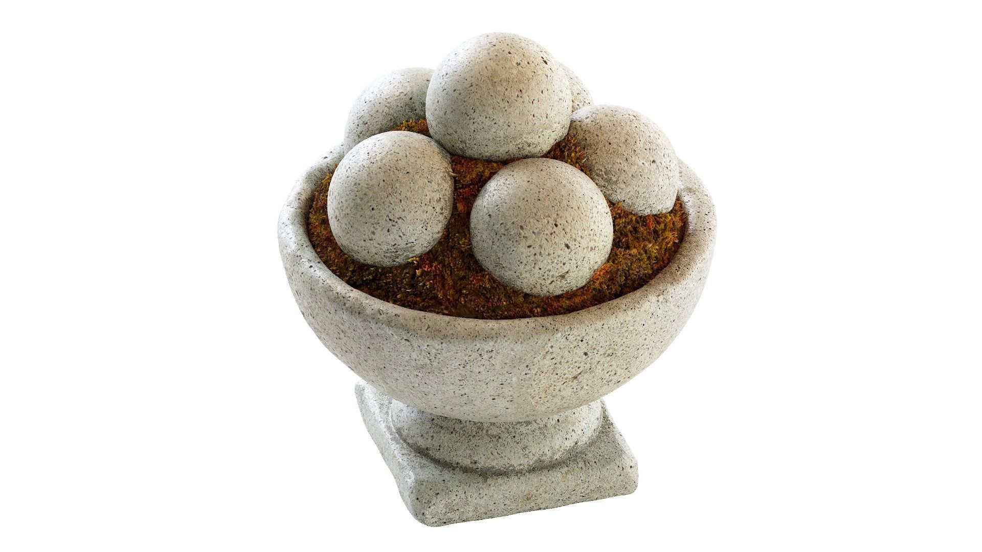 Hand Cast Hypertufa Centerpiece with Preserved Moss   3D model_3