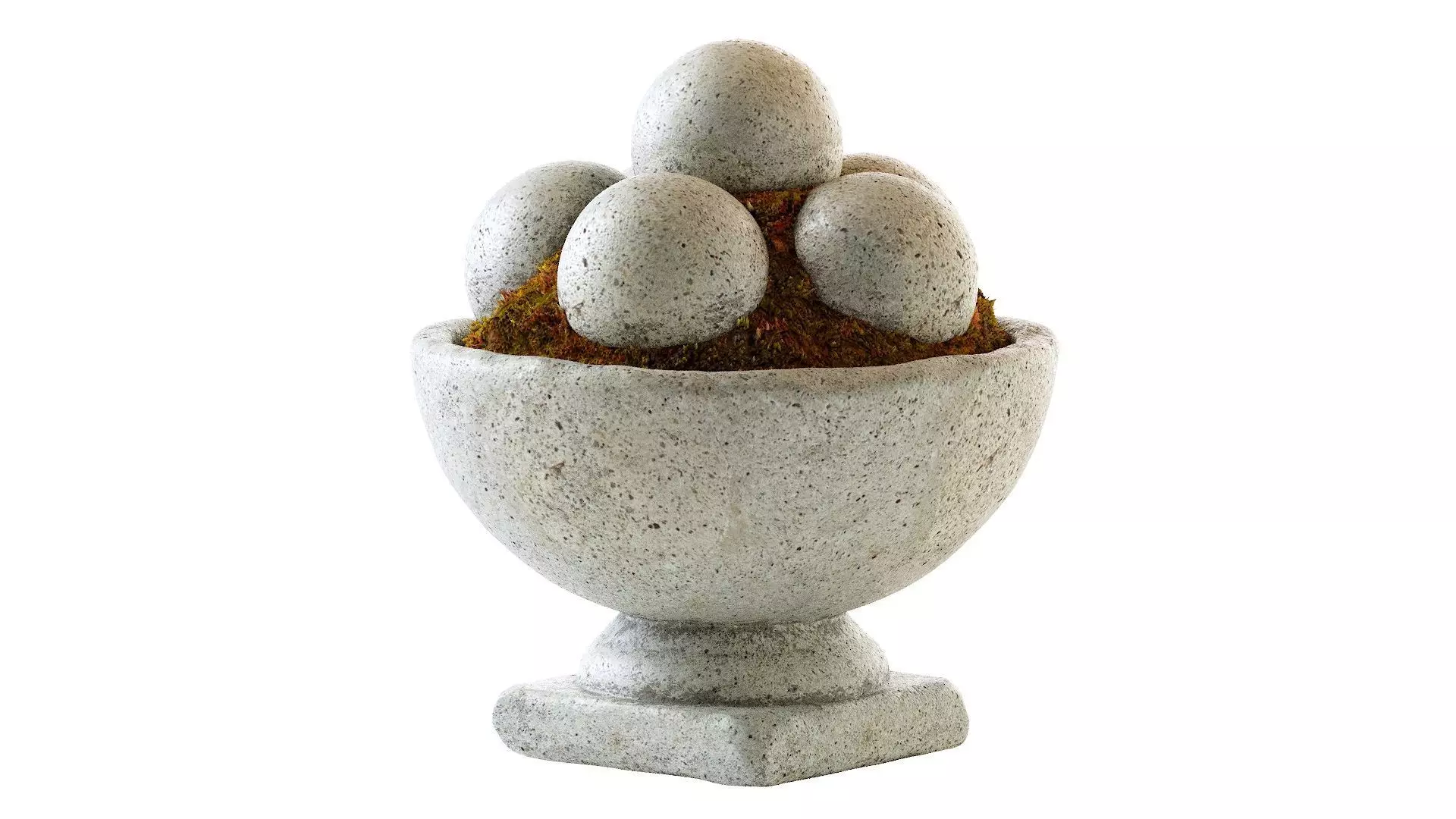 Hand Cast Hypertufa Centerpiece with Preserved Moss   3D model_0
